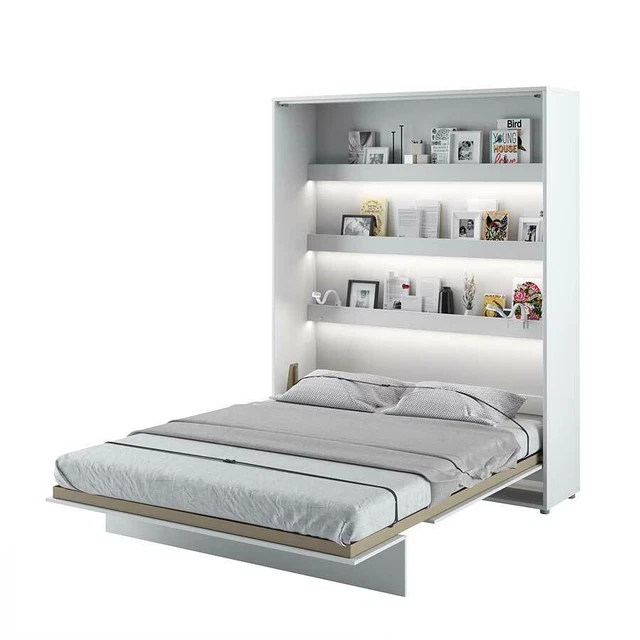 LIT MURAL BED Concept 160x200 Vertical Blanc Haute Brillance EUR 1.262
