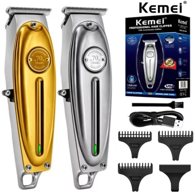 Kemei Professional Cordless Hair Clipper Trimmer Barber KM-1949 Metal Haircut