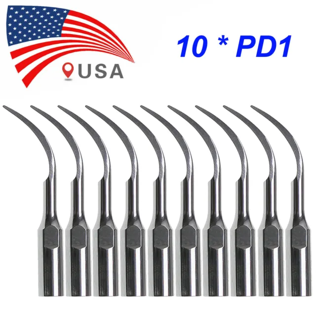 10Pcs Dental Ultrasonic Air Scaler Perio Tips PD1 Fit for DTE SATELEC Handpiece