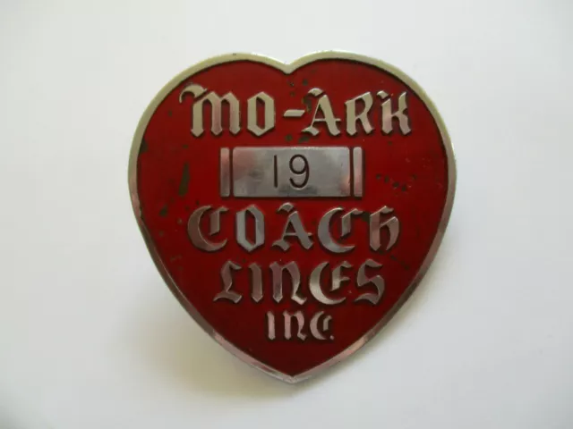 vintage 1946 era MO-ARK Missouri Arkansas Coach Lines Bus Driver Hat Cap Badge
