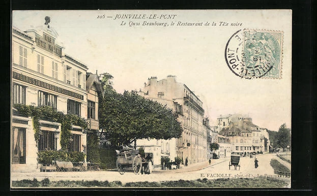 CPA Joinville-le-Pont, Le Quai Beaubourg, le Restaurant de la Tête noire