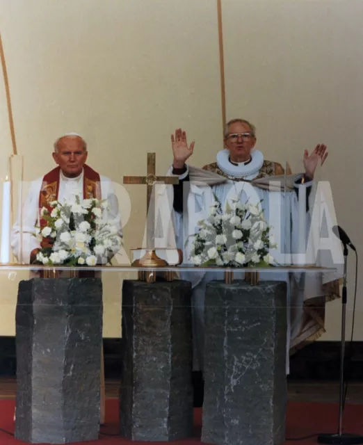 Foto vintage Svezia, Papa Giovanni Paolo II, in visita, 1989, stampa 20x25 cm