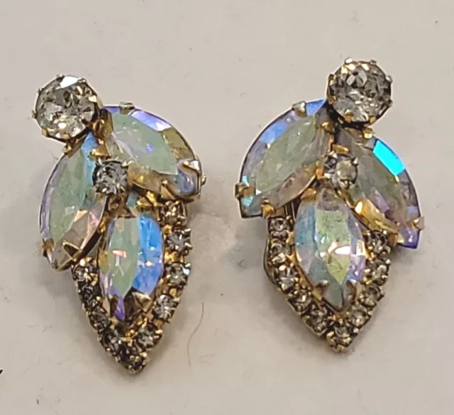 Fabolous Signed Weiss Rhinestone Crystal Earrings