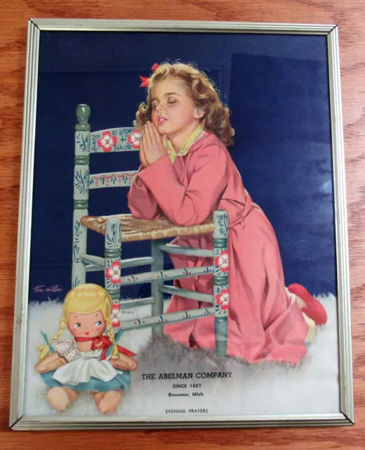 Vintage framed Advertising the Abelman Company of Bessemer MI signed Tom Miller