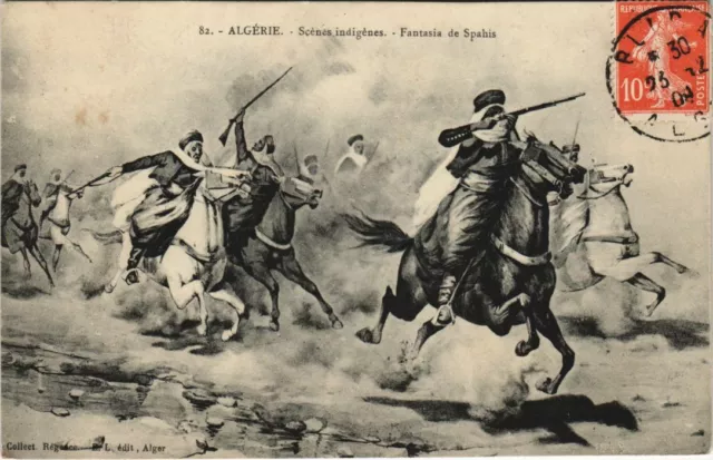 CPA AK Indigenous Scenes - Fantasia de Spahis - Military ALGERIA (1089553)