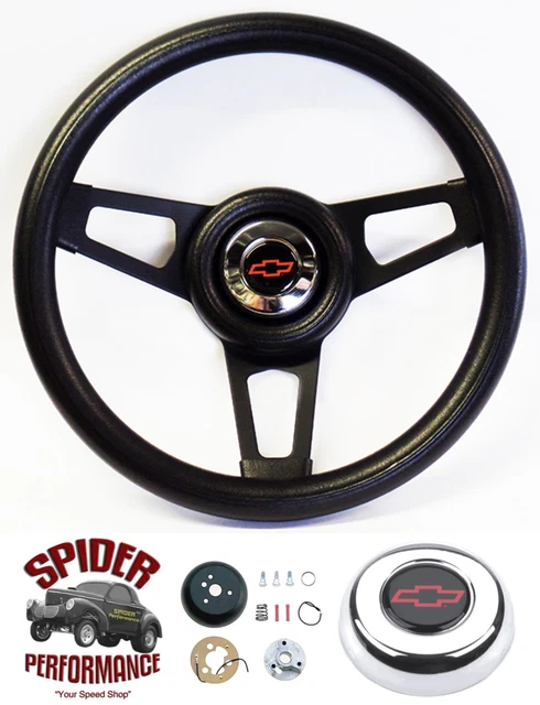 1953-1954 Chevy Bel Air 150 210 steering wheel BOWTIE 13 3/4" BLACK SPOKE