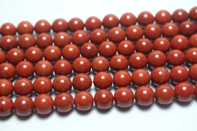 Lot de 20 perles Grade A de jaspe rouge 8mm en pierre Naturelle