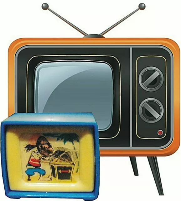 Vintage novelty lenticular flicker television TV sharpeners —