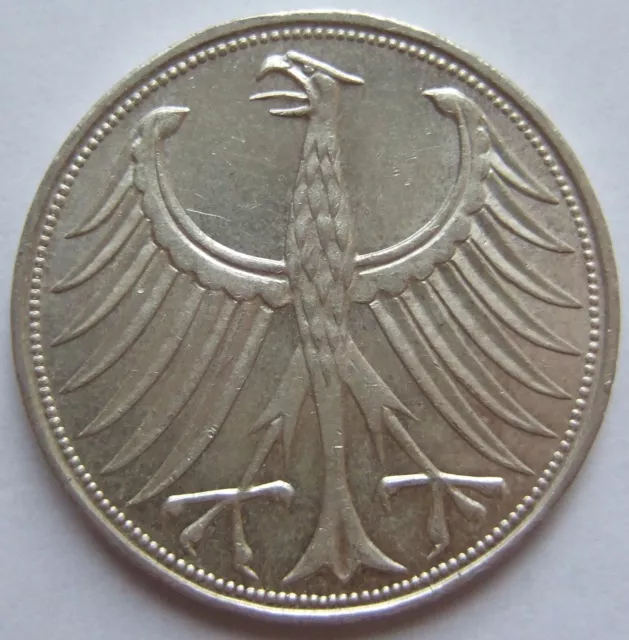 Münze Bundesrepublik Deutschland 5 DM 1959 J in Vorzüglich / Stempelglanz 2