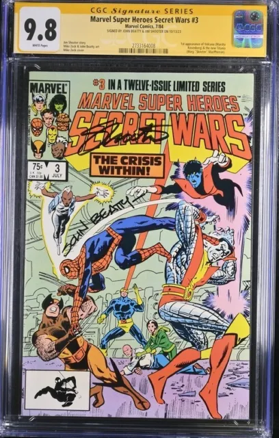 Marvel Super Heroes Secret Wars (1984) # 3 (CGC 9.8 SS) Signed Beatty * Shooter