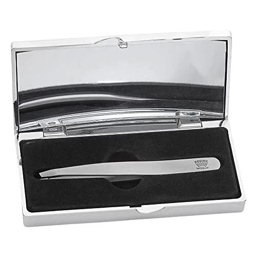 Tweezer Kit (Slant Tweezer & Compact Case) With 10X Distortion Free Magnifying