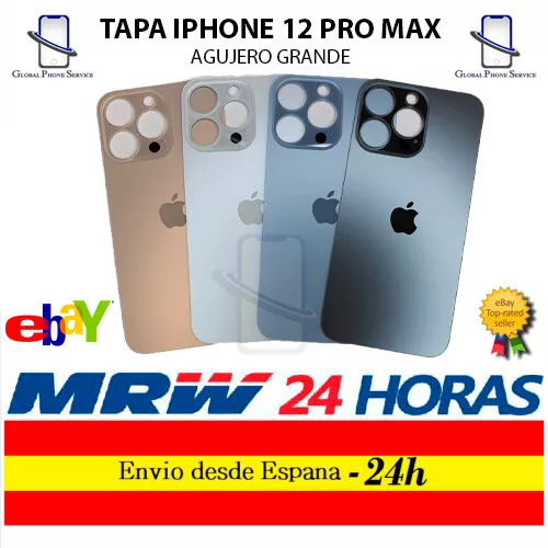 Tapa Trasera Cristal IPHONE 12 Pro Max agujero Grande Fácil montaje Envío 24Hr