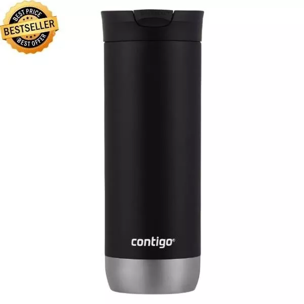 Travel Mug Contigo Leak proof Lid Stainless Steel Thermos 16fl Oz Coffee Tea Cup