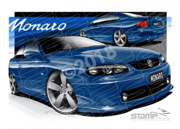 Holden Monaro V2 MONARO V2 II IMPULSE BLUE A3 FRAMED PRINT (HC83)