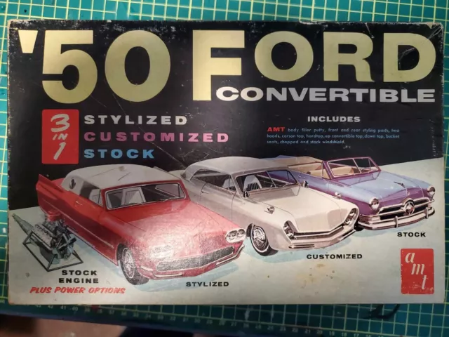 Vintage 1:25 Trophy Series 1950 Ford Convertible 3 in 1 Parts Lot