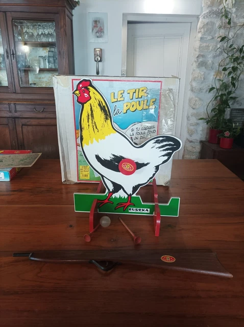 Grande Poule Eureka En Bois Et Métal – Jeu De Tir à Flèches Ancien – Rare