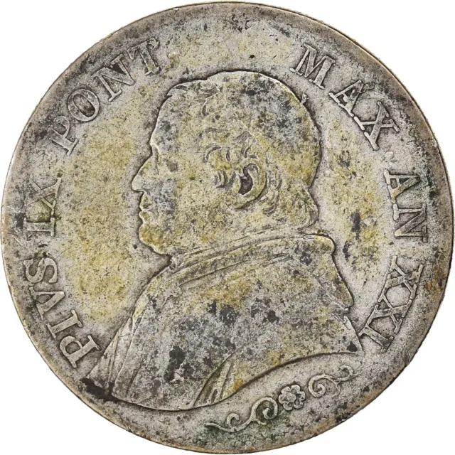 [#1064759] Münze, Italien Staaten, PAPAL STATES, Pius IX, Lira, 1866-XXI, Roma,