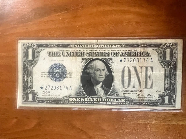 Star Note 1928 A Series $1 Silver Certificate United States Note Funny Back