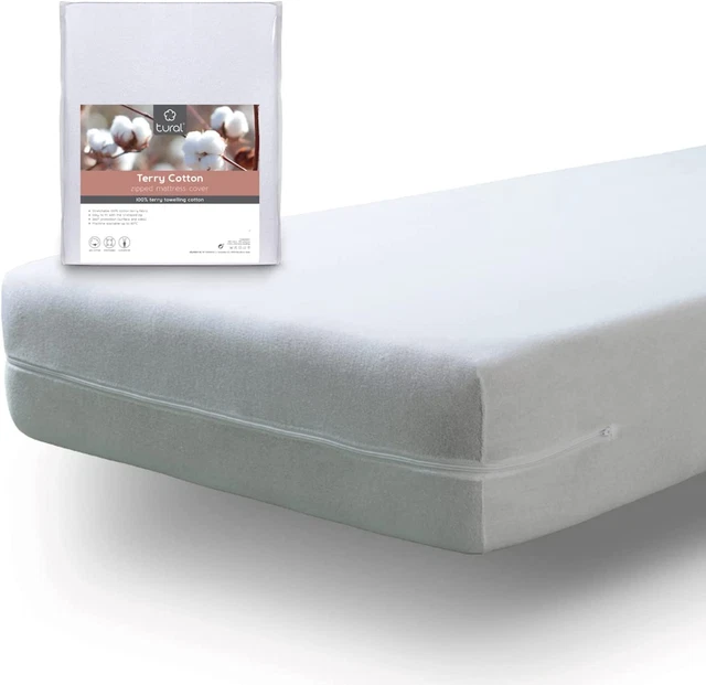 Tural - Housse De Matelas Élastique Avec Fermeture Éclair Tissu Éponge 100% Coto