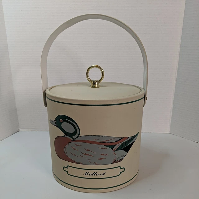 Vtg Georges Briard Mallard Duck Ice Bucket Mid Century Modern Vinyl 7"H x 7.25"W