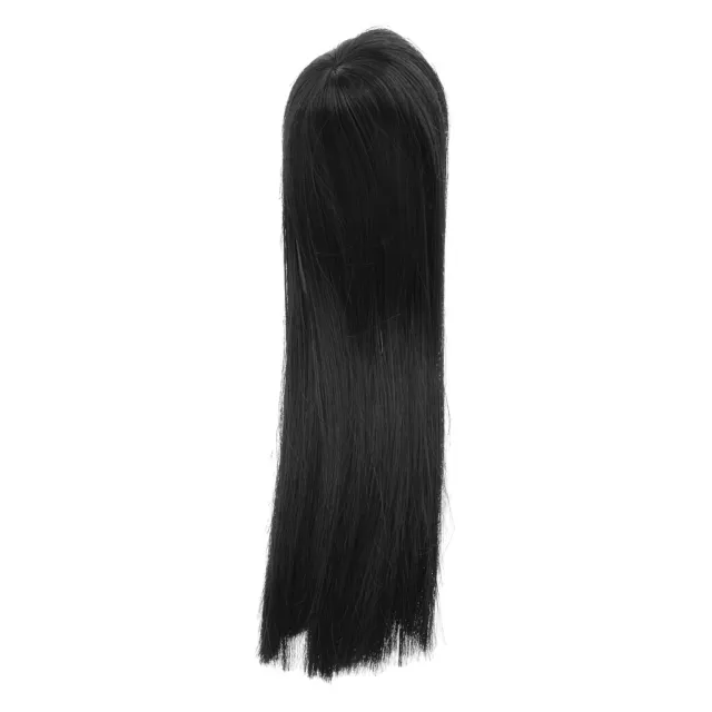 Long Black Straight Hair High-temperature Wire Wig for 1/4 BJD SD Dolls