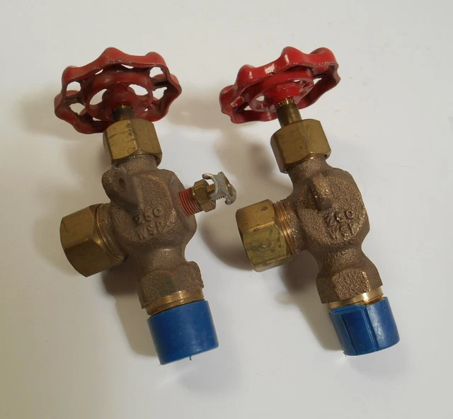 Steam Boiler Gauge Sight Glass Brass Valves Set 1/2" 250 WSP for 5/8" Glass