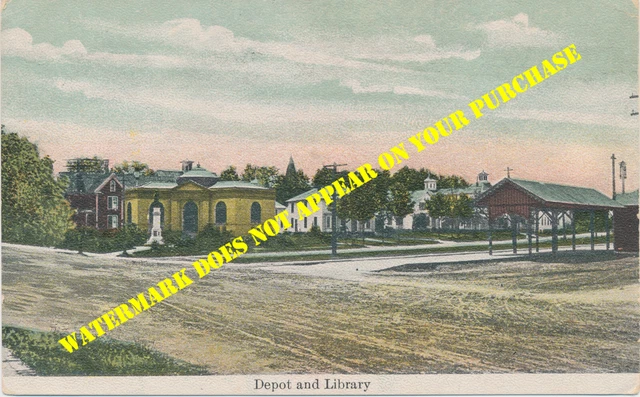 MEC Maine Central RR Pittsfield ME depot & library postally unused DB c1910