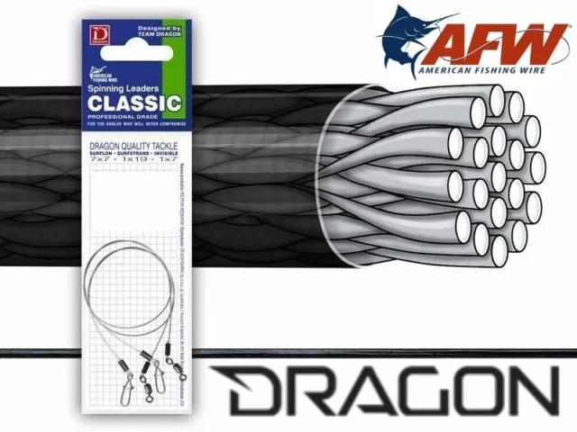 Dragon 1x19 surflon fishing leaders. AFW wire 2pcs. Fishing traces,dead bait