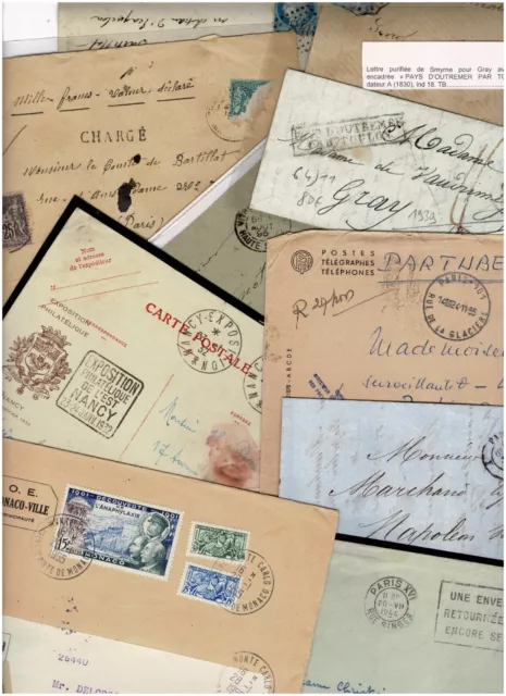 timbres français -  Lot de 25 lettres ayant voyagé