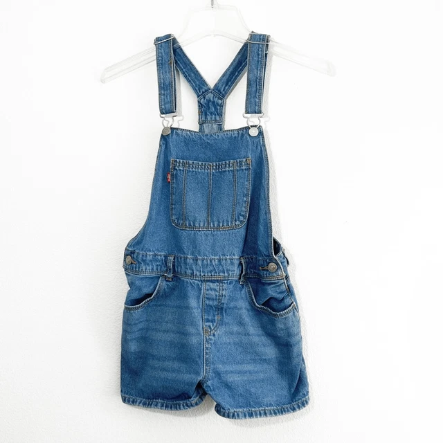 Levi’s Denim Shortalls Overalls 100% Cotton Kids Girls Large Blue