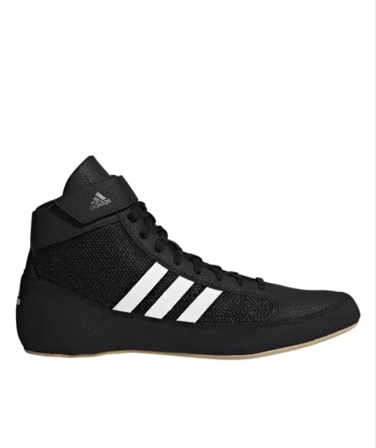 UK12 Adidas HVC Men's Boxing Wrestling Boots Black White AQ3325