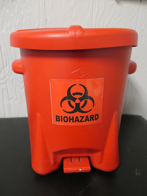 EAGLE Biohazard Step On Waste Container, 6 gal. 943BIO