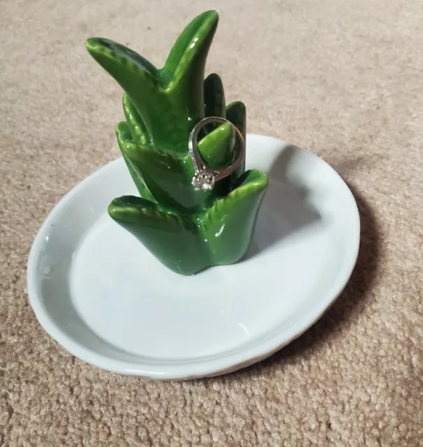 Pineapple Jewelry Ring Holder/Trinket Dish 5" Round Tray