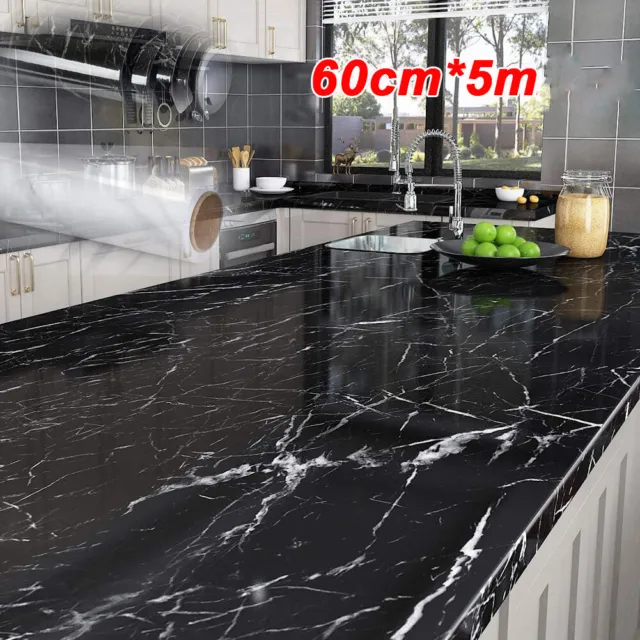 Kitchen Marble Self Adhesive Film Waterproof Sticker Worktop Countertop Wrap