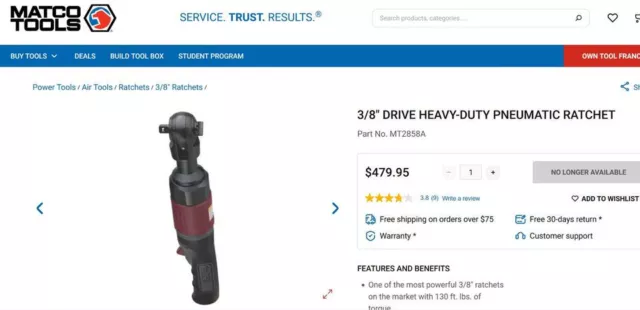 Matco Tools - 3/8" Drive Composite Pneumatic Ratchet