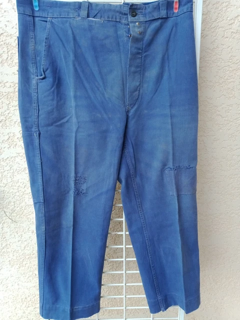 Pantalon bleu sales de travail vintage