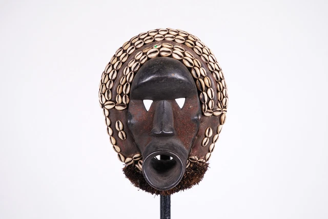 Cowrie Shell Decorated Dan Mask 12.25" - Ivory Coast - African Tribal Art