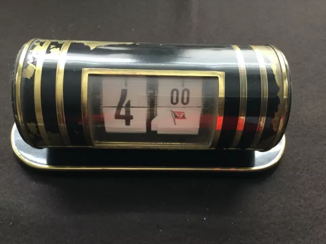 Rarität! Antike Flip-Clock Klappzahlen Uhr Köhler 7 Rubin mechanisch