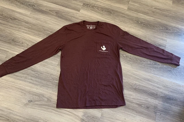 Rowdy Gentleman Shirt Large Mens  Reagan Bush 84 Maroon Red Long Sleeve Pocket