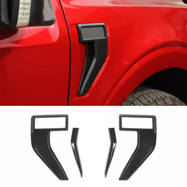 Carbon Fiber Side Fender Badge Emblem Cover Trim for 21-23 Ford F150 Accessries