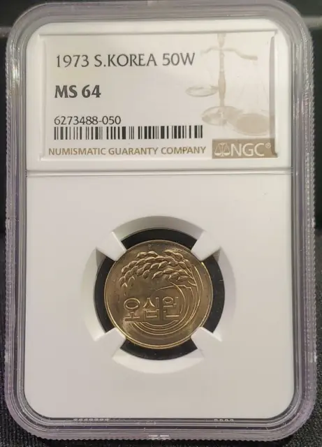 1973 South Korea 50 Won Coin - NGC MS64