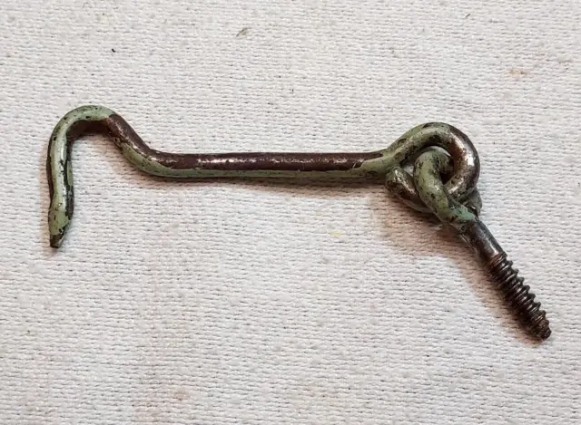 Antique Rustic Hand Forged Iron Door Latch Hook for Barn Shed Gate 3.5" 2 0f 2