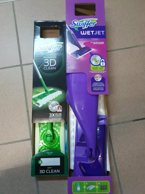 lot de 2 balais swiffer wetjet et sweeper 3D  neuf