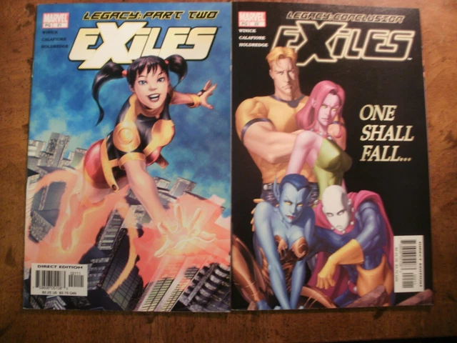 2 MARVEL Comic: EXILES #21 #22 (Volume 1) "Legacy: Part 2 & Conclusion)