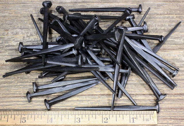 3" Rose head 50 nails antique square wrought iron vintage Spikes Decorative look