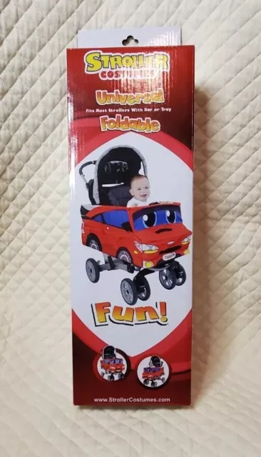 NEW IN BOX Universal Stroller Costume Red Race Car Halloween Foldable Easy 2 Use