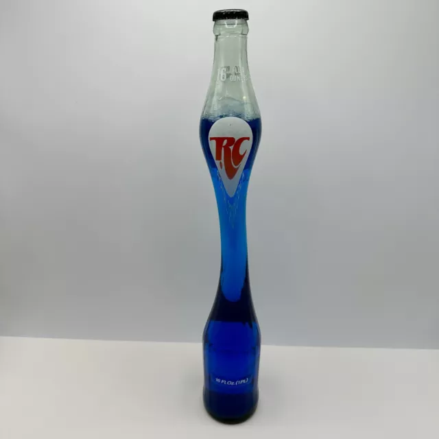 Vintage RC Cola Royal Crown Stretched Long Art 16oz Pint Glass Bottle Cap 102