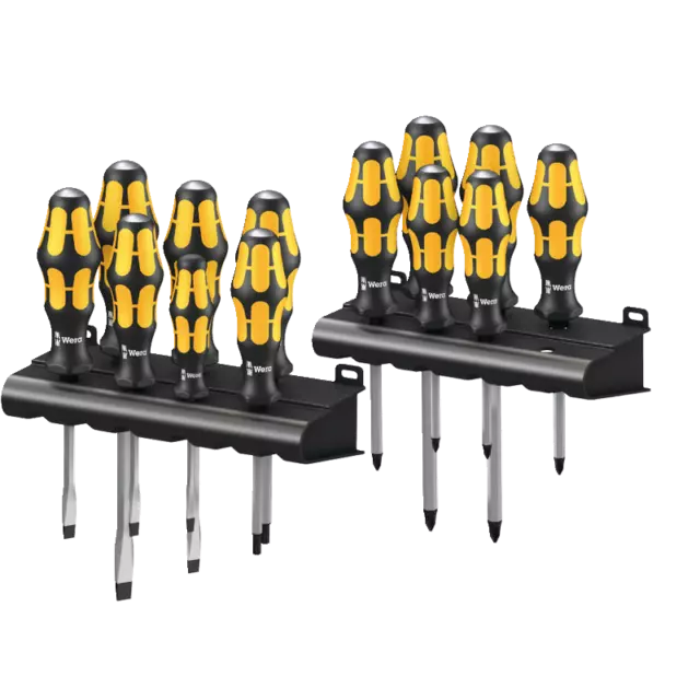 Wera Big Pack 900 Schraubendrehersatz Kraftform Schraubmeißel + Rack, 13-teilig