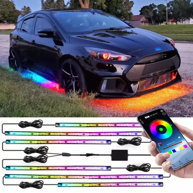 6Pcs LED RGB Dream Color Underglow Neon Strip Light For Ford Focus Fiesta RS ST