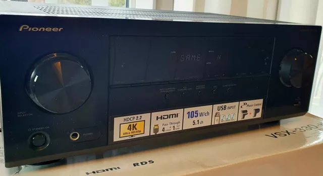 Pioneer VSX-330-k AV-Receiver - 4K UltraHD, Dolby, DTS HD, USB, 4 HDMI